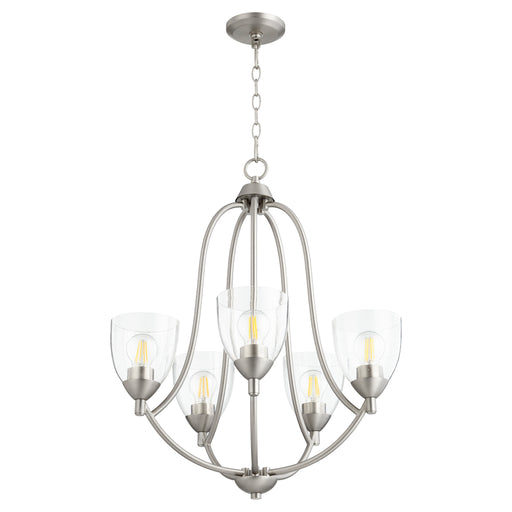 Quorum Home Quorum - 6069-5-265 - Five Light Chandelier - Satin Nickel w/ Clear/Seeded