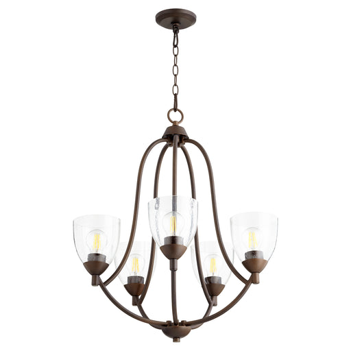 Quorum Home Quorum - 6069-5-286 - Five Light Chandelier - Oiled Bronze w/ Clear/Seeded