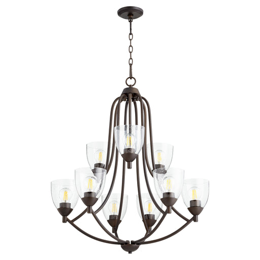 Quorum Home Quorum - 6069-9-286 - Nine Light Chandelier - Oiled Bronze w/ Clear/Seeded