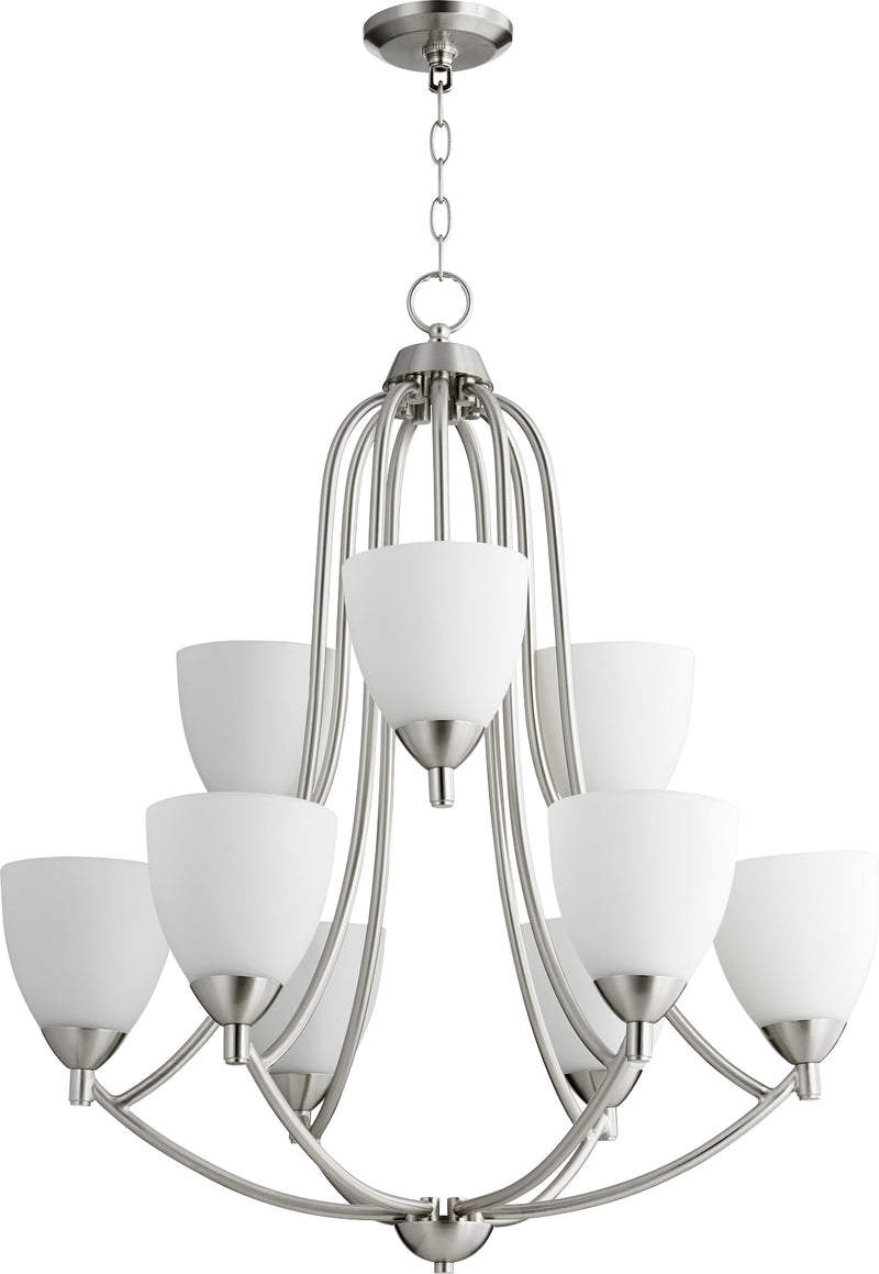 Quorum Home Quorum - 6069-9-65 - Nine Light Chandelier - Satin Nickel