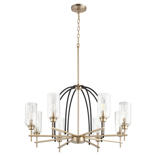 Quorum Home Quorum - 607-8-6980 - Eight Light Chandelier - Textured Black w/ Aged Brass