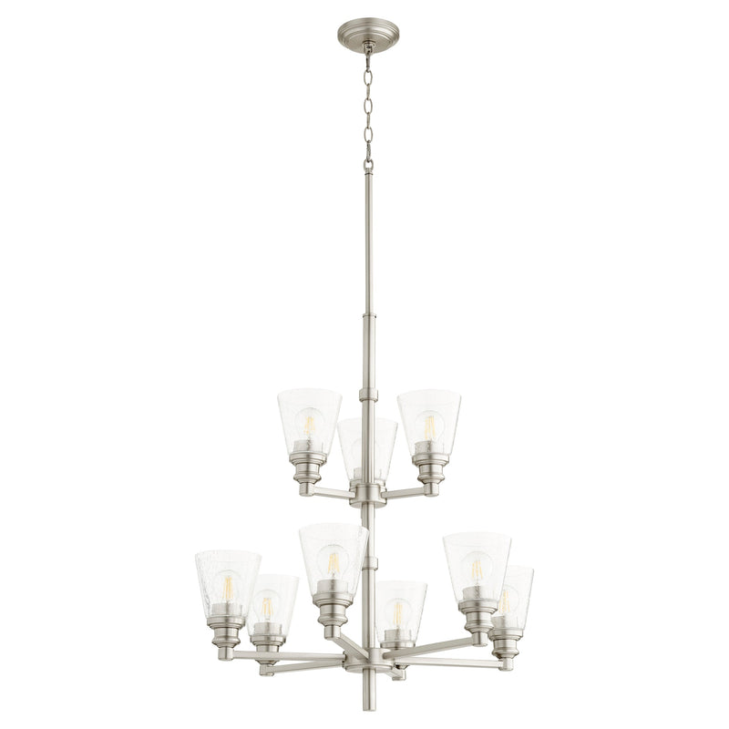 Dunbar 9 Light Chandelier - Satin Nickel