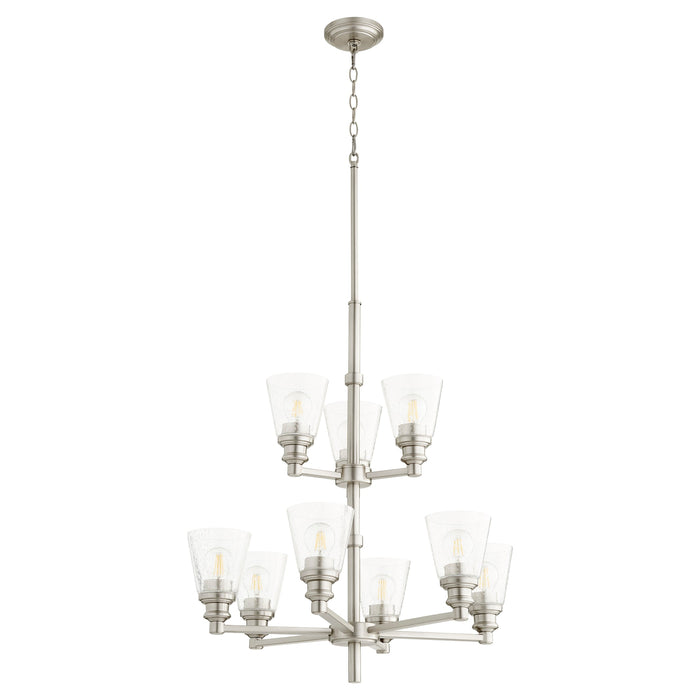 Dunbar 9 Light Chandelier - Satin Nickel