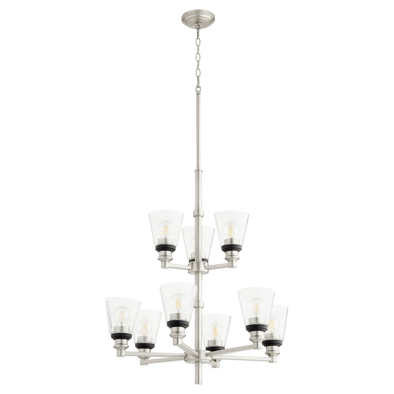 Dunbar 9 Light Chandelier - Satin Nickel