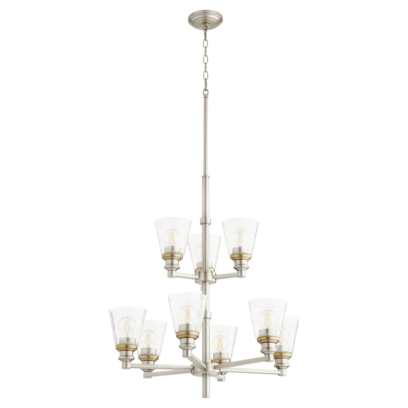 Dunbar 9 Light Chandelier - Satin Nickel