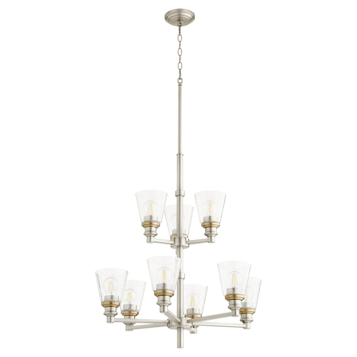 Dunbar 9 Light Chandelier - Satin Nickel