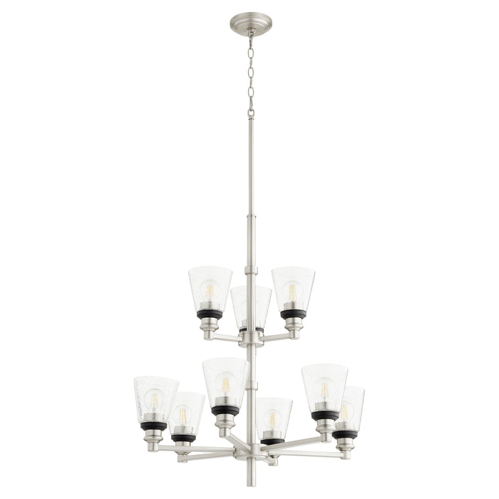 Dunbar 9 Light Chandelier - Satin Nickel