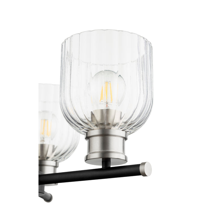 Quorum Home Quorum - 610-3-6965 - Three Light Chandelier - Textured Black w/ Satin Nickel