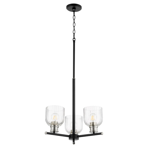 Quorum Home Quorum - 610-3-6965 - Three Light Chandelier - Textured Black w/ Satin Nickel