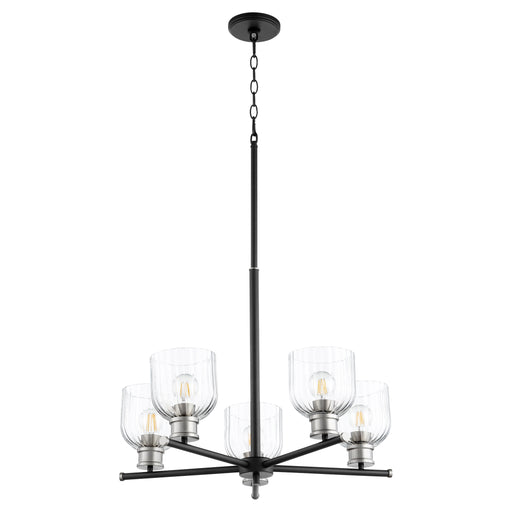 Quorum Home Quorum - 610-5-6965 - Five Light Chandelier - Textured Black w/ Satin Nickel