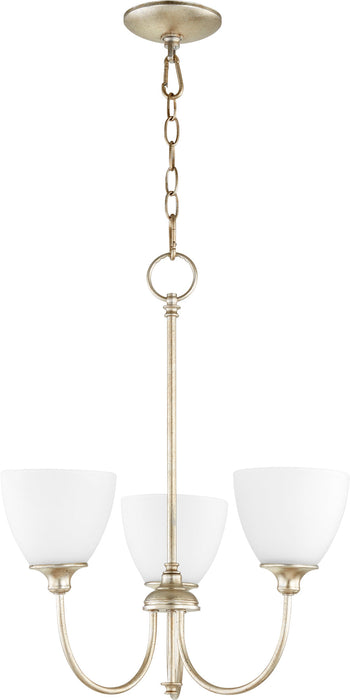 Celeste 3 Light Chandelier - Aged Silver Leaf