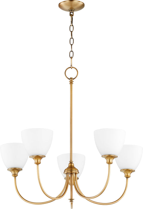 Celeste 5 Light Chandelier - Aged Brass
