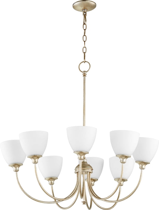 Celeste 8 Light Chandelier - Aged Silver Leaf