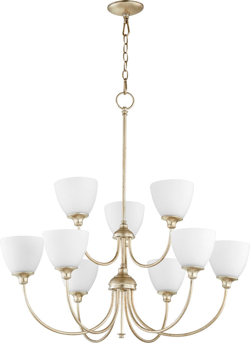 Celeste 9 Light Chandelier - Aged Silver Leaf