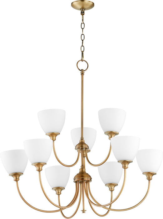 Celeste 9 Light Chandelier - Aged Brass