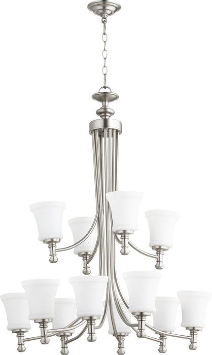 Rossington 12 Light Chandelier- Satin Nickel