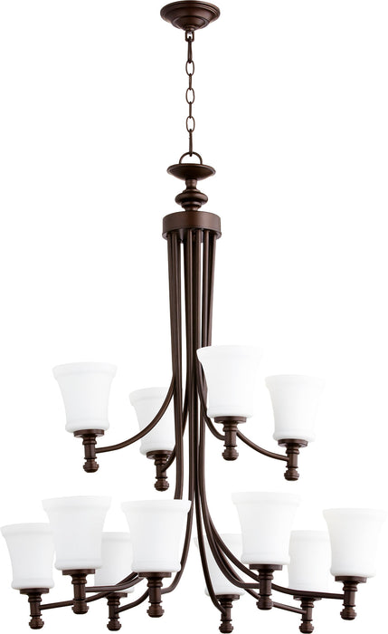 Rossington 12 Light Chandelier - Oiled Bronze
