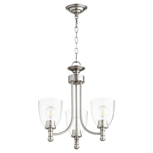 Quorum Home Quorum - 6122-3-265 - Three Light Chandelier - Satin Nickel w/ Clear/Seeded