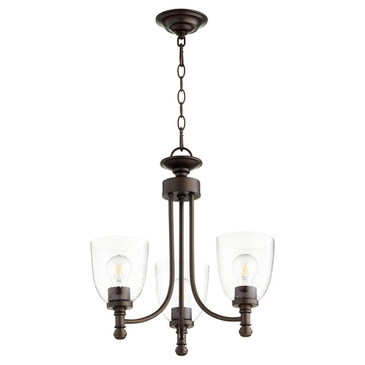 Quorum Home Quorum - 6122-3-286 - Three Light Chandelier - Oiled Bronze w/ Clear/Seeded