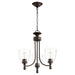Quorum Home Quorum - 6122-3-286 - Three Light Chandelier - Oiled Bronze w/ Clear/Seeded