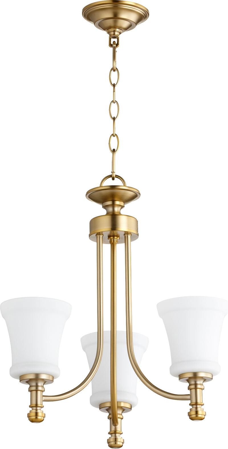 Quorum Home Quorum - 6122-3-80 - Three Light Chandelier - Aged Brass