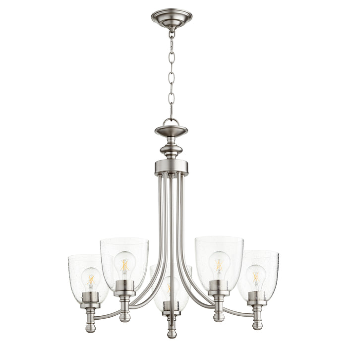 Quorum Home Quorum - 6122-5-265 - Five Light Chandelier - Satin Nickel w/ Clear/Seeded