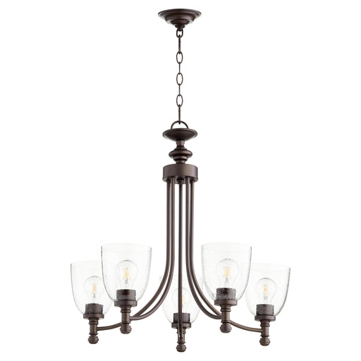 Quorum Home Quorum - 6122-5-286 - Five Light Chandelier - Oiled Bronze w/ Clear/Seeded
