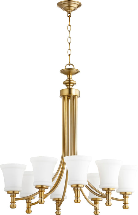 Rossington 8 Light Chandelier - Aged Brass