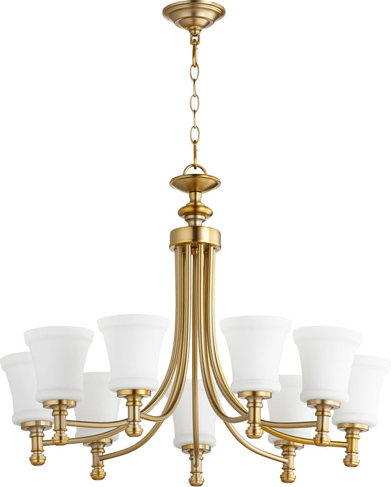 Rossington 9 Light Chandelier - Aged Brass