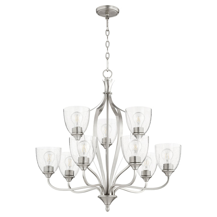 Quorum Home Quorum - 6127-9-265 - Nine Light Chandelier - Satin Nickel w/ Clear/Seeded