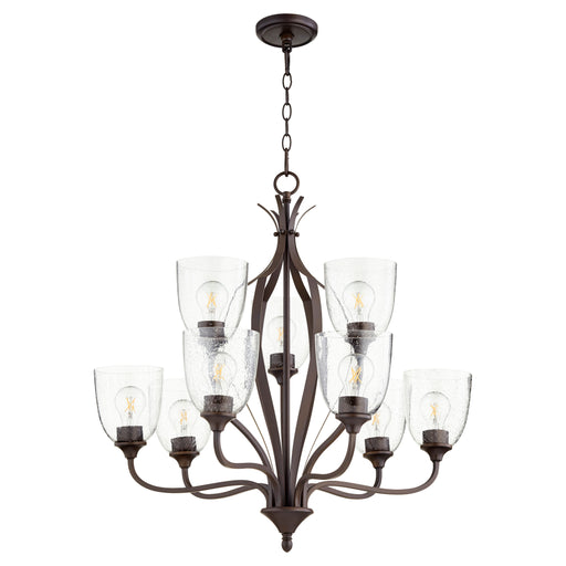 Quorum Home Quorum - 6127-9-286 - Nine Light Chandelier - Oiled Bronze w/ Clear/Seeded