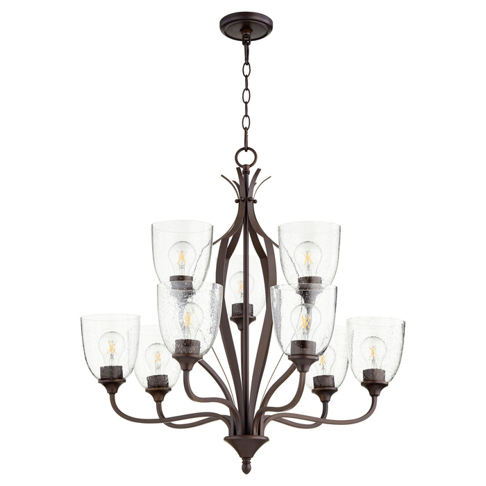 Quorum Home Quorum - 6127-9-286 - Nine Light Chandelier - Oiled Bronze w/ Clear/Seeded