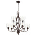 Quorum Home Quorum - 6127-9-286 - Nine Light Chandelier - Oiled Bronze w/ Clear/Seeded