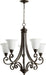 Quorum Home Quorum - 6154-5-186 - Five Light Chandelier - Oiled Bronze w/ Satin Opal