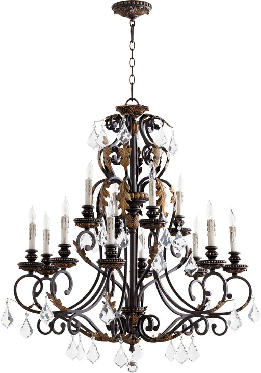 Quorum Home Quorum - 6157-12-44 - 12 Light Chandelier - Toasted Sienna With Mystic Silver