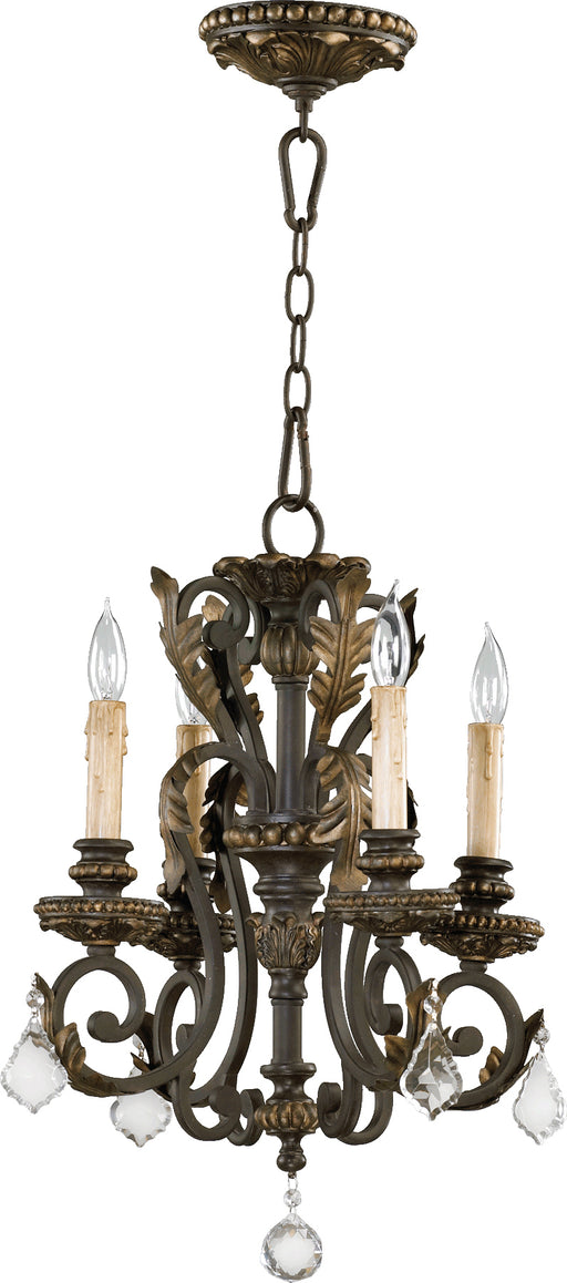 Quorum Home Quorum - 6157-4-44 - Four Light Chandelier - Toasted Sienna With Mystic Silver