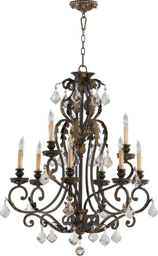 Quorum Home Quorum - 6157-9-44 - Nine Light Chandelier - Toasted Sienna With Mystic Silver