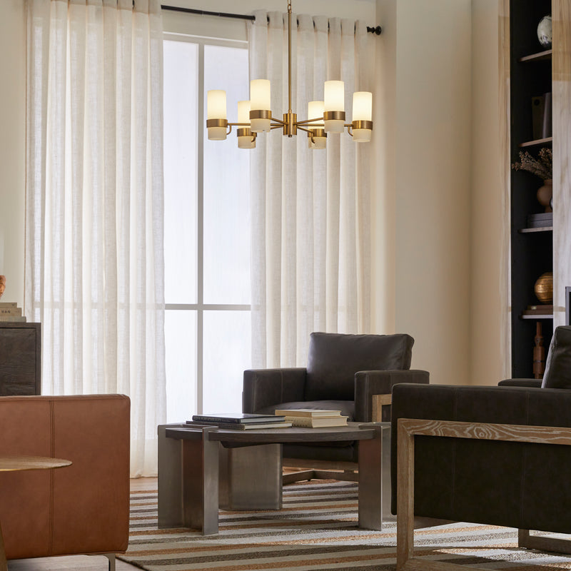 SOJOURN 6 Light Chandelier - Brushed Brass