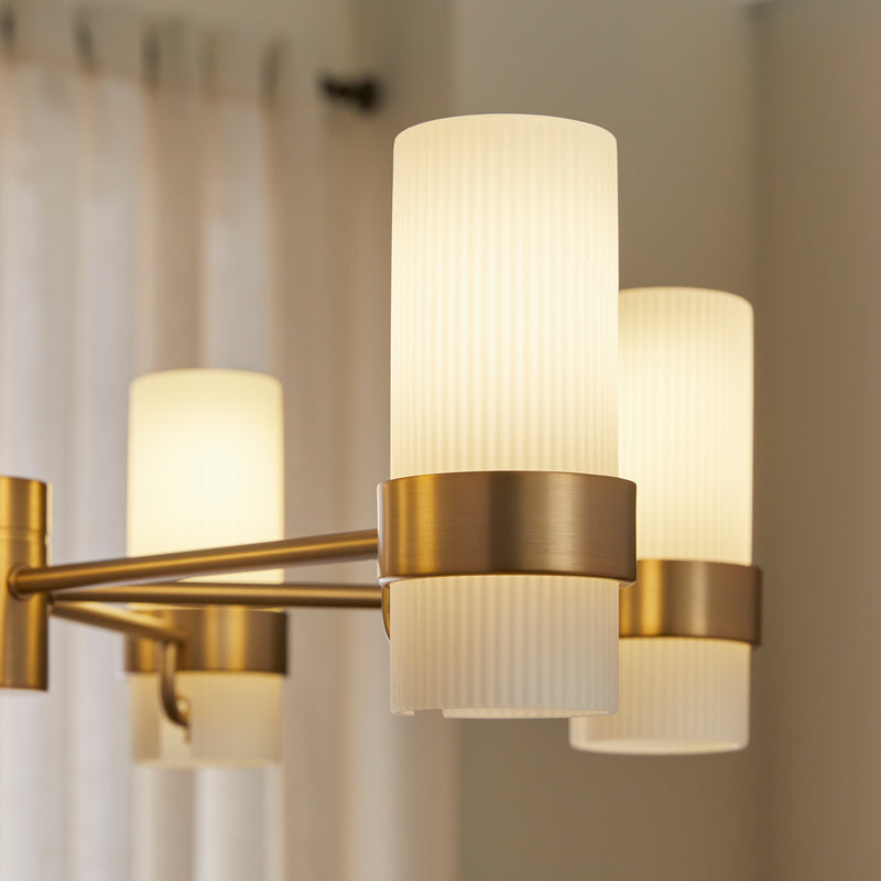 SOJOURN 6 Light Chandelier - Brushed Brass