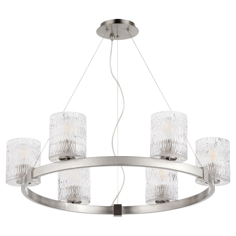 Stadium 6 Light Chandelier - Satin Nickel
