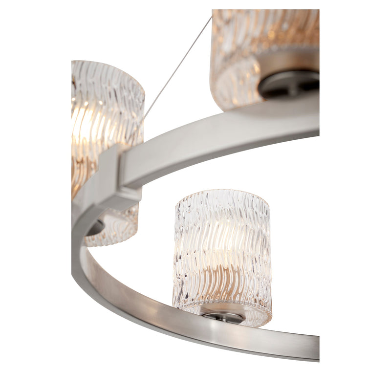 Stadium 6 Light Chandelier - Satin Nickel