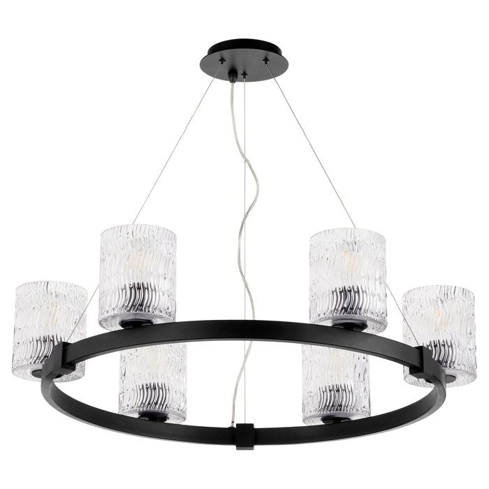 Stadium 6 Light Chandelier - Textured Black