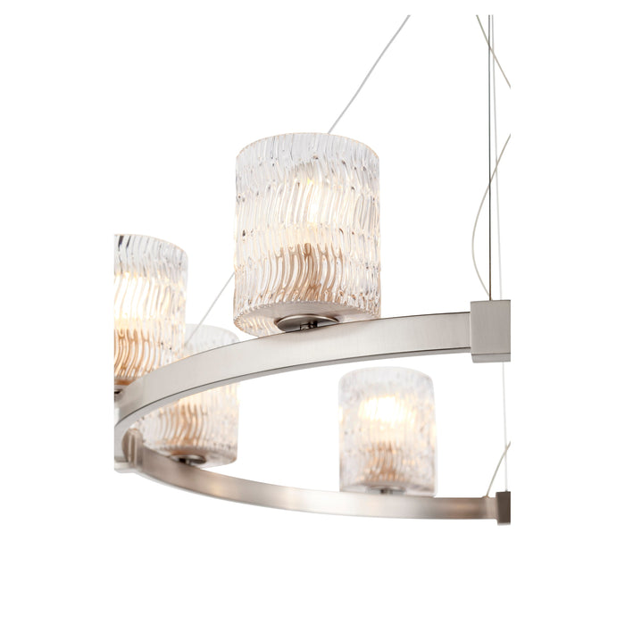 Stadium 8 Light Chandelier - Satin Nickel