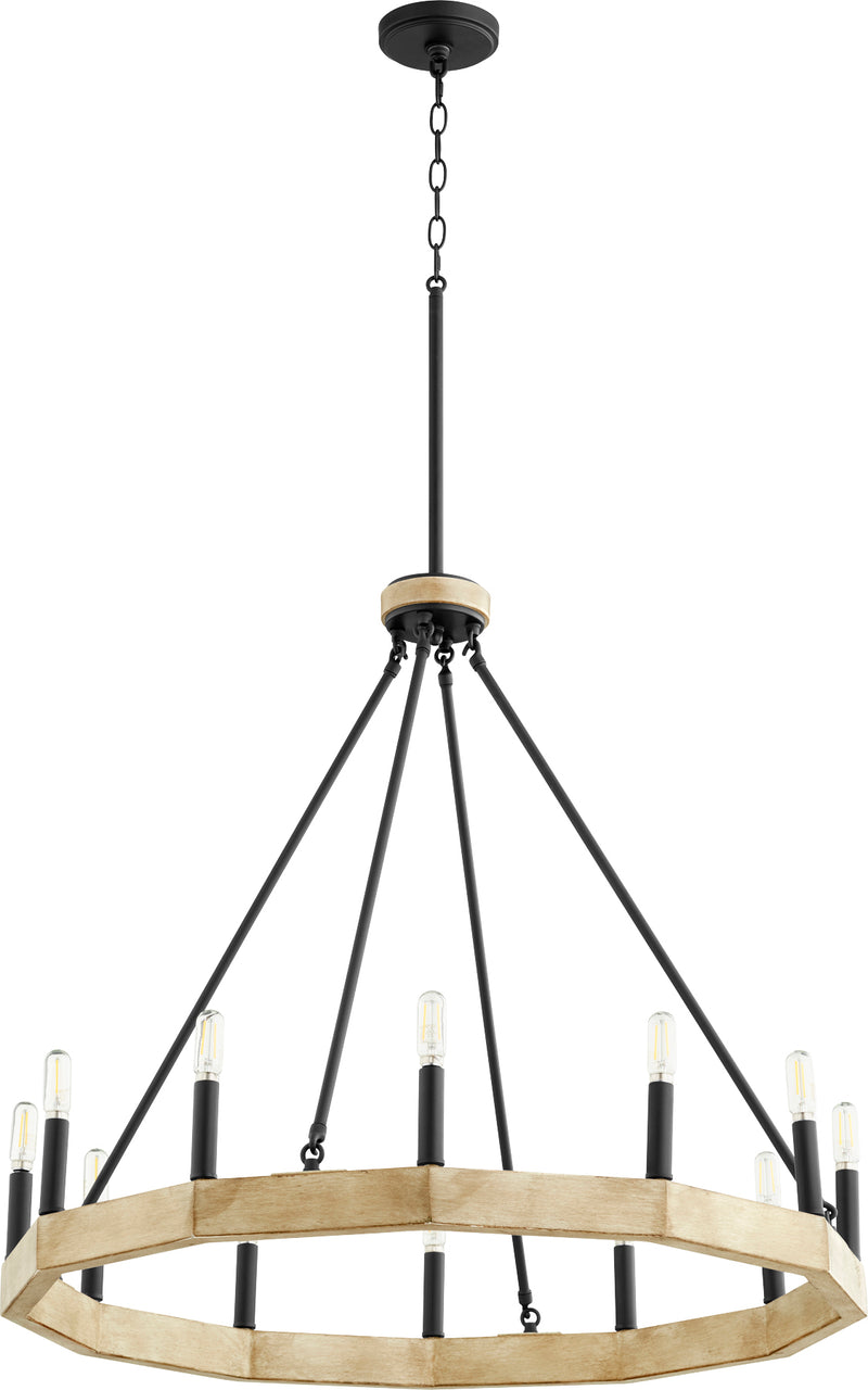 Quorum Home Quorum - 6189-12-69 - 12 Light Chandelier - Textured Black w/ Driftwood finish