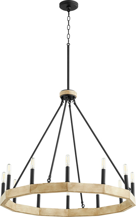 Quorum Home Quorum - 6189-12-69 - 12 Light Chandelier - Textured Black w/ Driftwood finish