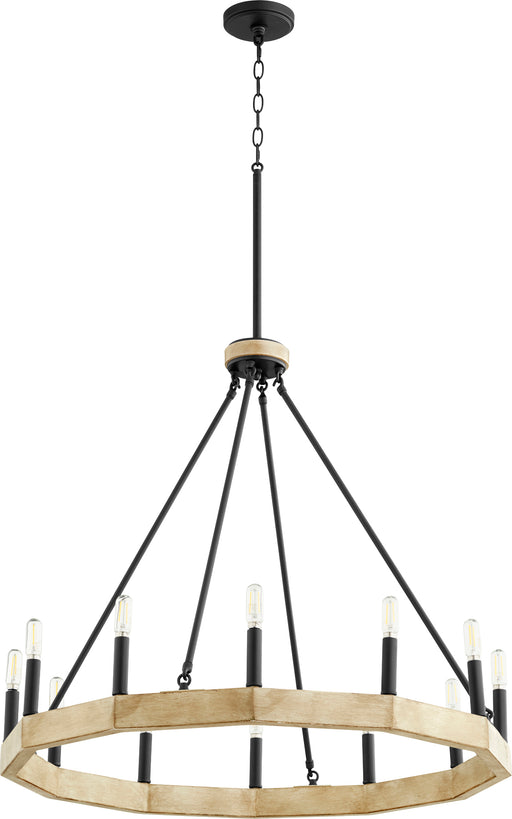 Quorum Home Quorum - 6189-12-69 - 12 Light Chandelier - Textured Black w/ Driftwood finish
