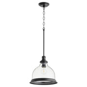 Quorum Home Quorum - 6193-12-69 - One Light Pendant - Textured Black w/ Clear/Seeded
