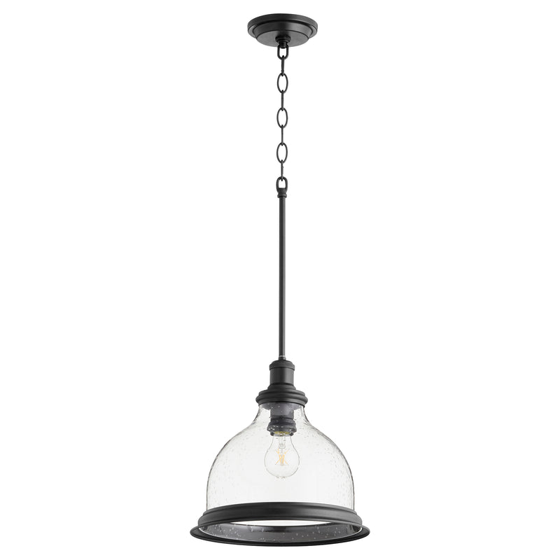 Quorum Home Quorum - 6193-12-69 - One Light Pendant - Textured Black w/ Clear/Seeded