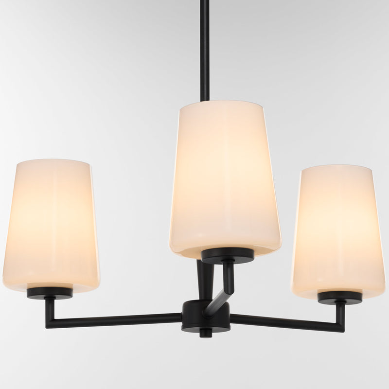 Goodwin 3 Light Chandelier W/ Opal - Matte Black