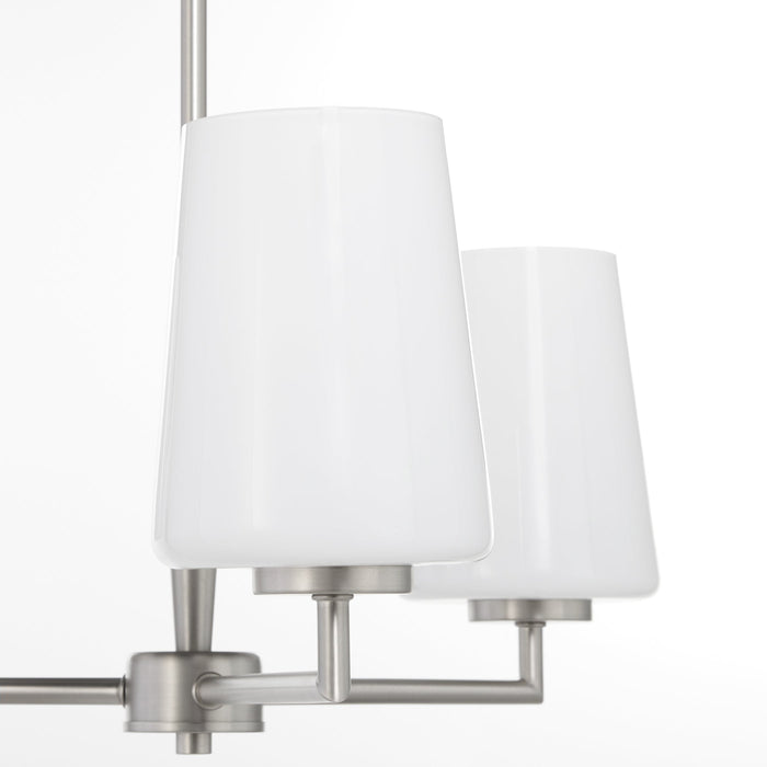 Goodwin 3 Light Chandelier W/ Opal - Satin Nickel